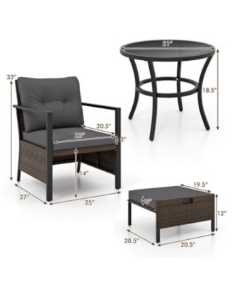 4 Piece Outdoor Furniture Set with Glass Topped Table