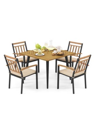 5 Pieces Patio Dining Set with Cushions and 1.9 inches Umbrella Hole