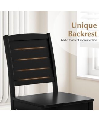 Wood Dining Chair Set of 2 Armless Kitchen Chairs with Rubber Wood Legs