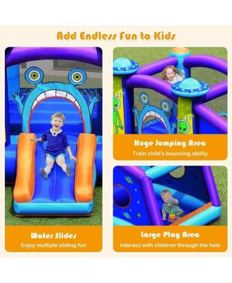 Castle Jumping Bouncer with Water Slide and 550W Blower