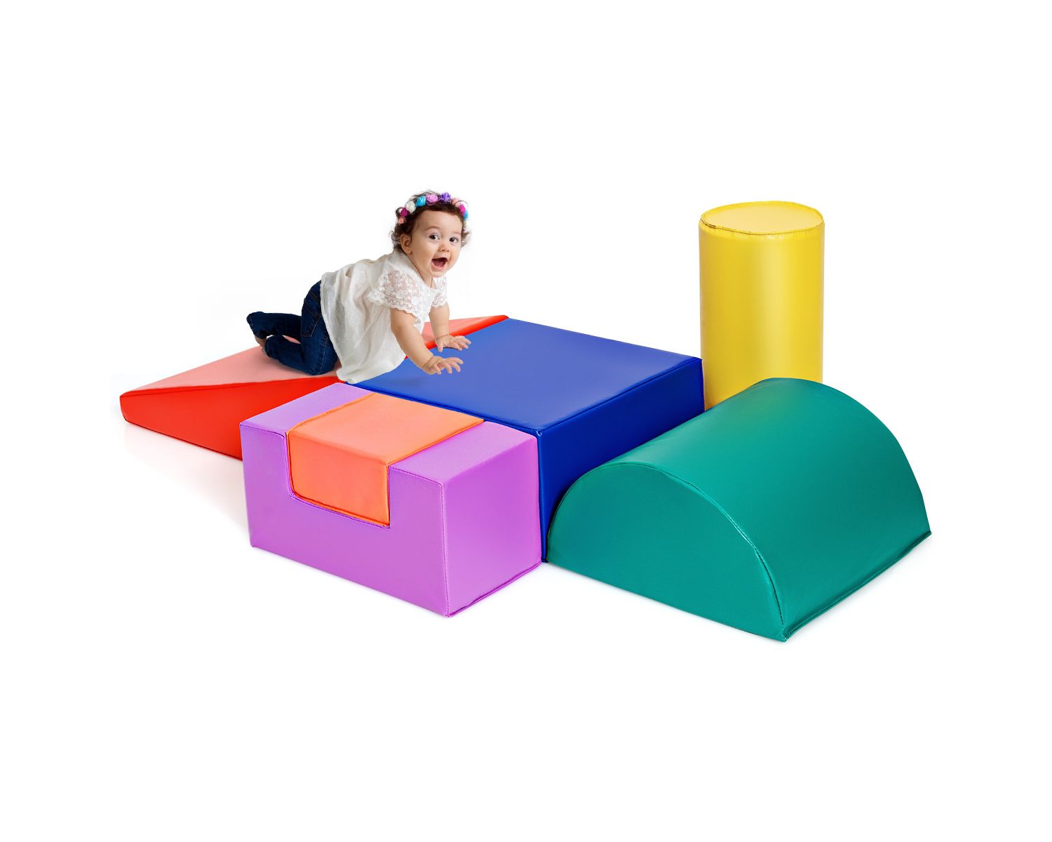 6-Piece Soft Foam Building Blocks Climb Crawl Set for Toddlers Indoor