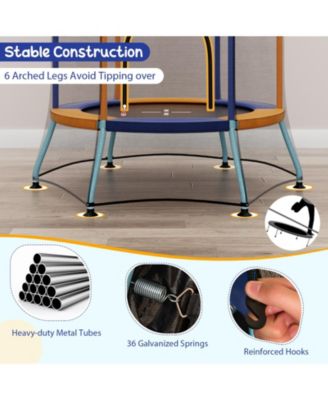 Mini Trampoline for Kids with Safety Enclosure Net and Foam Handles