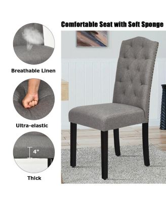 Set of 2 Tufted Upholstered Dining Chairs