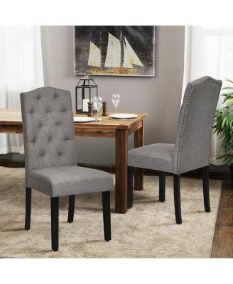 Set of 2 Tufted Upholstered Dining Chairs