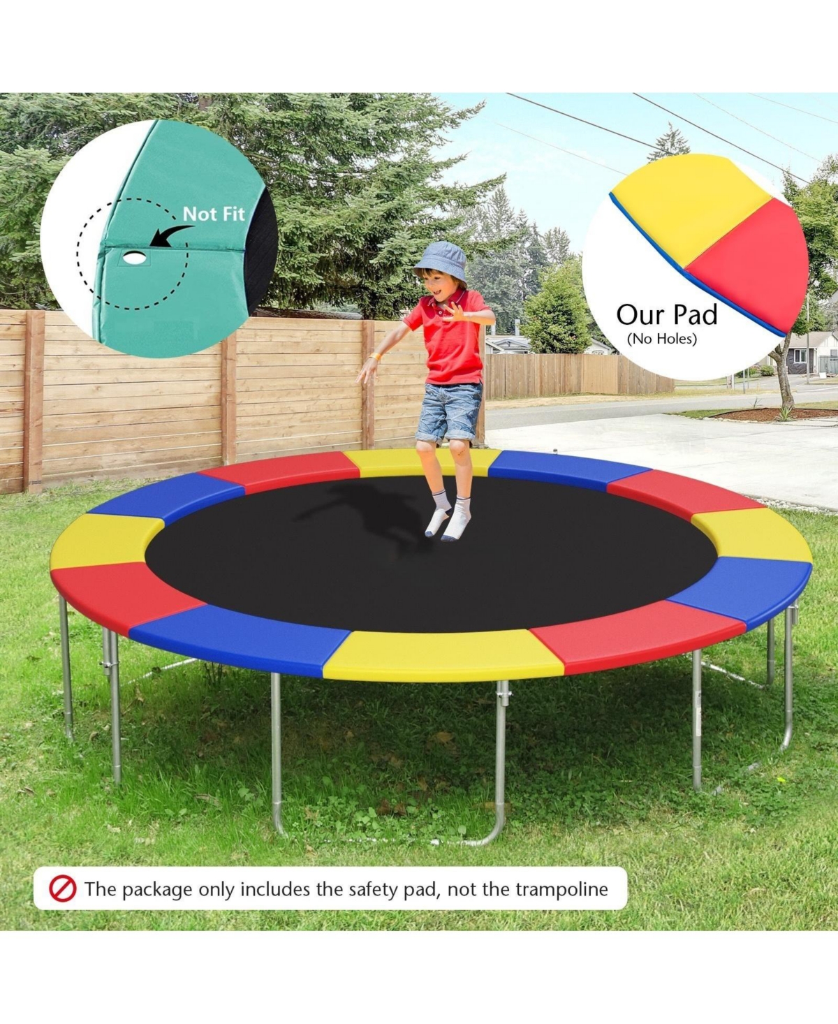 Gouun 12 Feet Waterproof and Tear-Resistant Universal Trampoline Safety Pad Spring Cover
