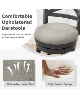 31 Inch Swivel Bar Stools Set of 2 with Hollow Back and Soft-padded Seat-31 inches