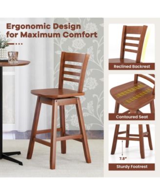 Counter Height Barstools Set of 2 with Footrest for Kitchen Island Bar