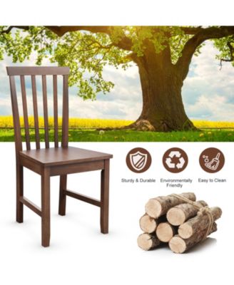 Set of 2 Dining Chairs with Solid Wooden Legs