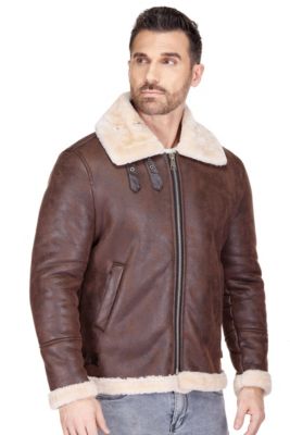 Men's Faux Shearling Bomber Jacket