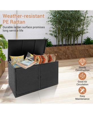 GOUUN 88 Gallon Garden Patio Rattan Storage Container Box