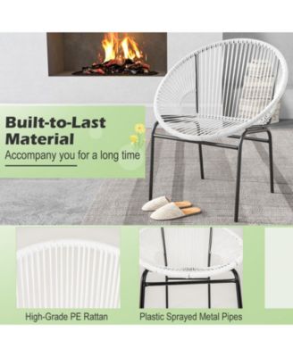 3 Pieces Patio Acapulco Furniture Bistro Set with Glass Table