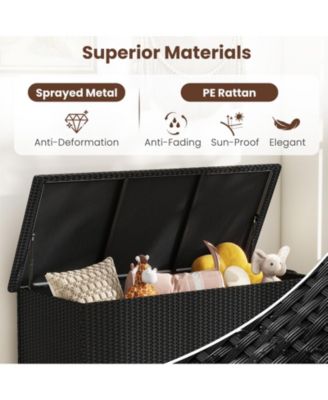 Indoor Outdoor 85 Gallon Storage Container with Waterproof Liner and Universal Wheels