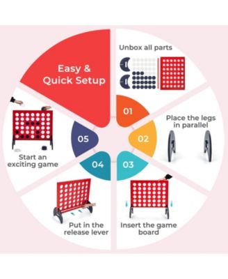 Wooden 4-in-a-row Game Set with 42 PCS Chips and 600D Oxford Fabric Carrying Bag