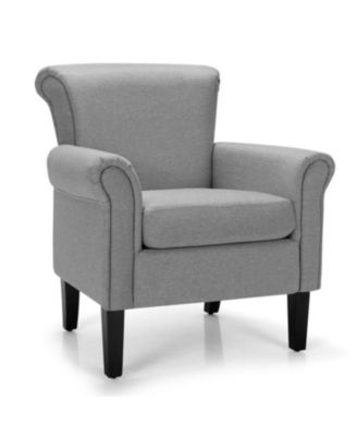 Upholstered Fabric Accent Chair with Adjustable Foot Pads