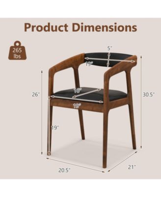 Upholstered Armchairs Set of 2 with Cozy Backrest and Padded Seat Cushion