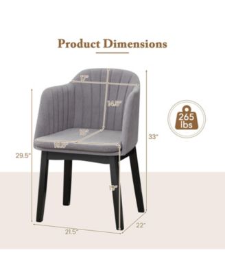 Upholstered Velvet Accent Modern Dining Chairs Set of 2 with Curved Backrests