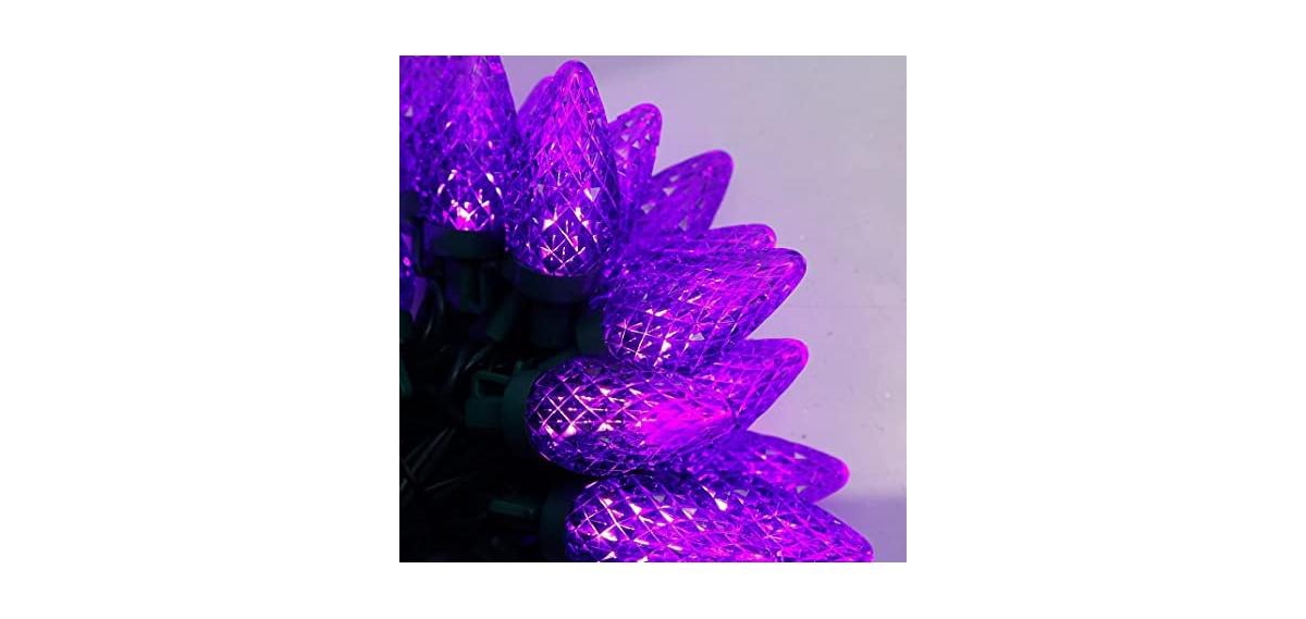 Twinkle Star C9 Christmas Lights 50 Faceted Strawberry String Lights Indoor Outdoor - 24.5 ft