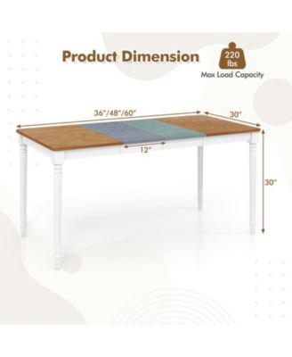 Extendable Dining Table with Rubber Wood Legs for 4-8 People