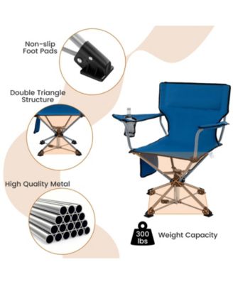360° Swivel Hunting Chair Portable Foldable Hunting Chair with Mesh Cup Holder and Storage Pockets