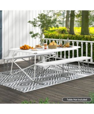 6 Feet Plastic Folding Bench Picnic Camping Dining Seat with Carrying Handle