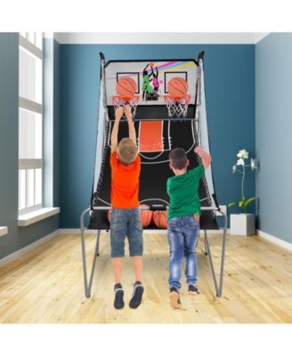 Foldable Double Electronic Basketball Game with 4 Balls Indoor