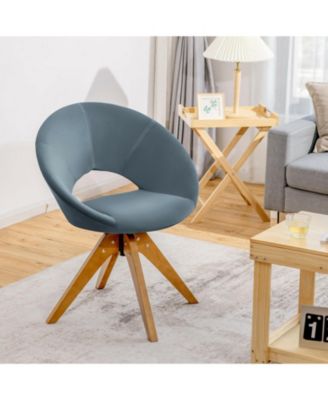 Swivel Accent Chair with Oversized Upholstered Seat for Home Office