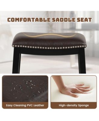 26 Inch Counter Height Bar Stool Set of 2 with Upholstered Seat