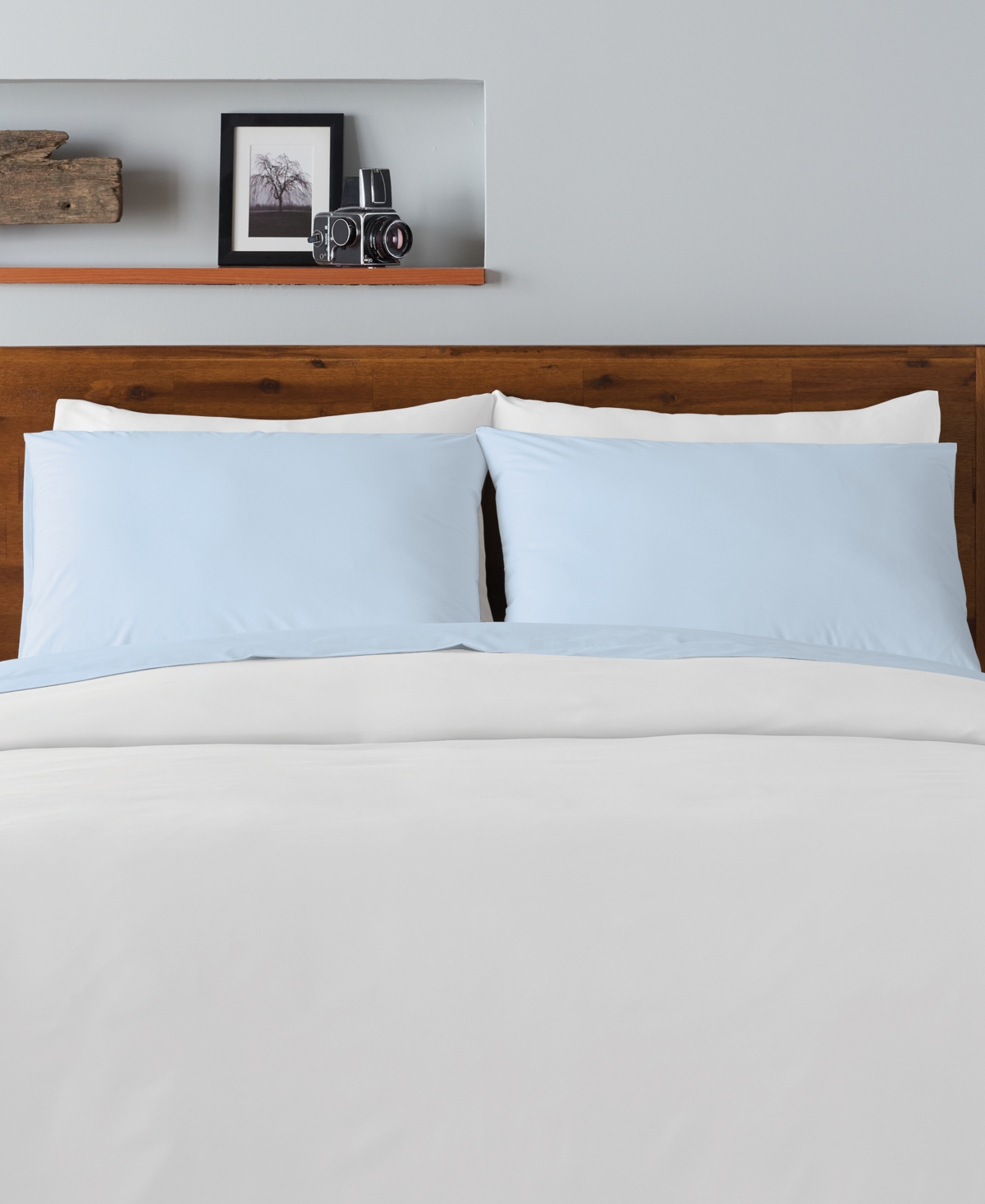 Ella Jayne Percale Cool And Crisp 500 Thread Count 100% Cotton Pillowcase Set, King In Ocean