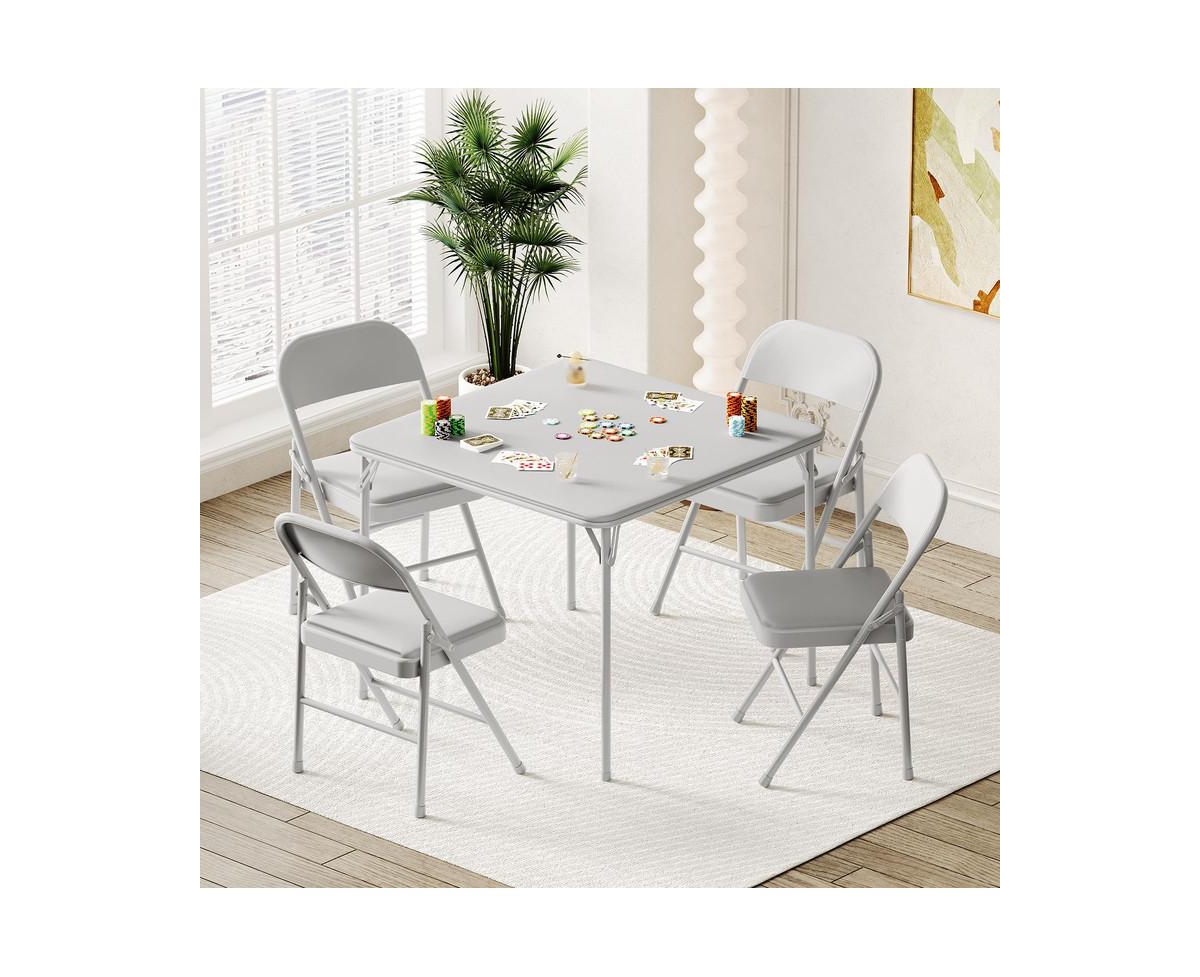 gaomon Folding Table, 33.6 Inch Folding Card Table, Portable Square Folding Table with Pu Soft Cushion,Metal Foldable Table Suitable for Living