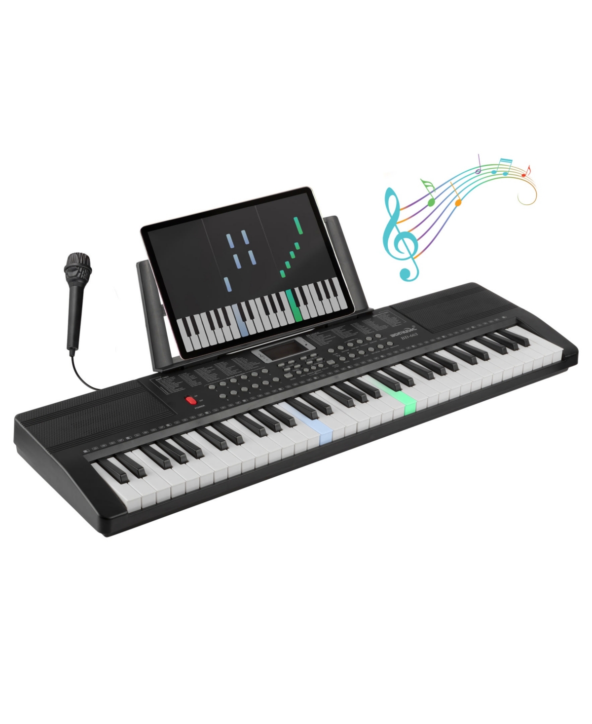 Trademark Global Hey Play Piano Keyboard With Microphone In Black