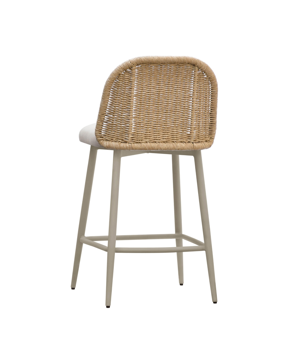 Tov Furniture Alexa Rattan Performance Fabric Outdoor Counter Stool In Cream