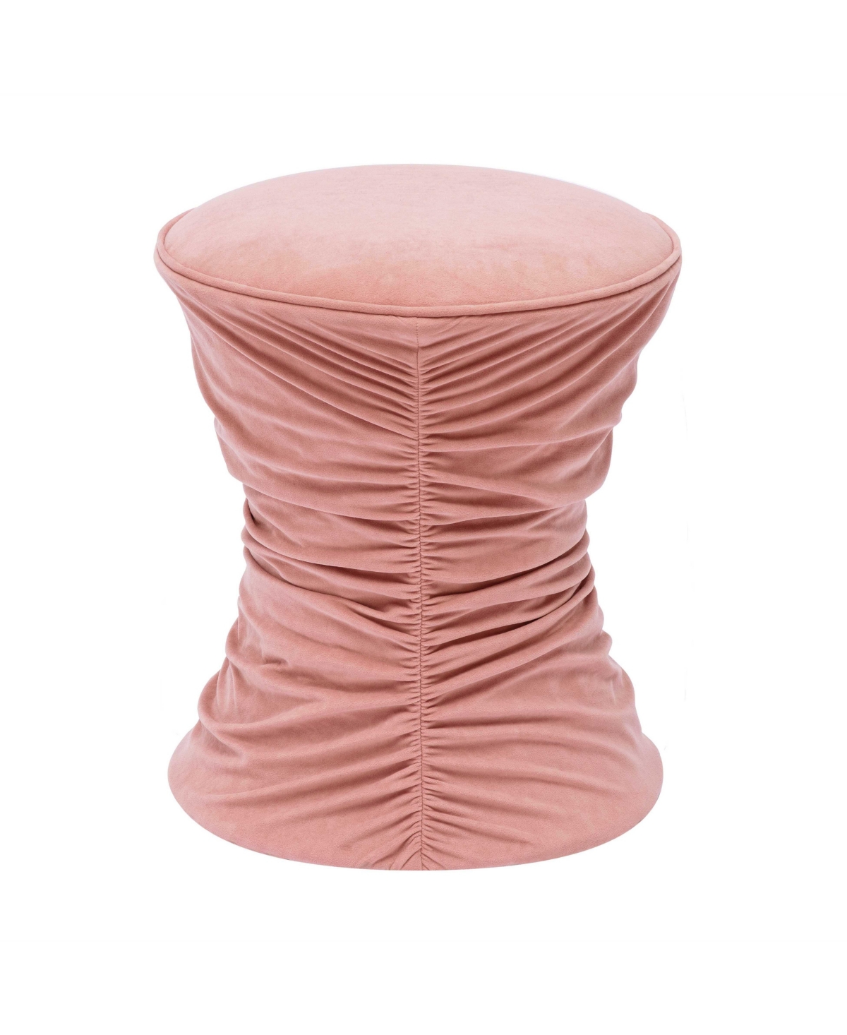 Tov Furniture Bounce Ruched Velvet Adjustable Ottoman In Pink
