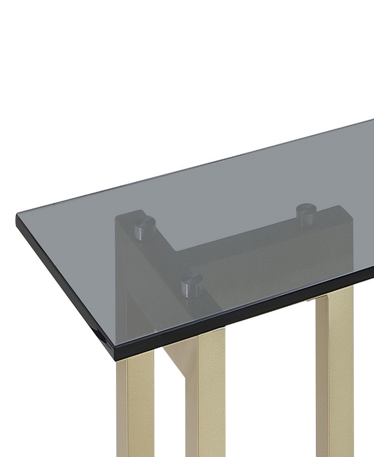 Shop Macy's Emila 54" Glass Mix And Match Console Table In Smoked Glass,champagne