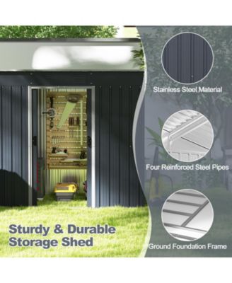 Outside Garden Storage Shed Tool House with Ground Foundation Frame