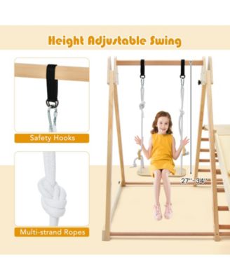 5-in-1 Indoor Jungle Gym Foldable Climber Playset with Fun Slide and Adjustable Swing