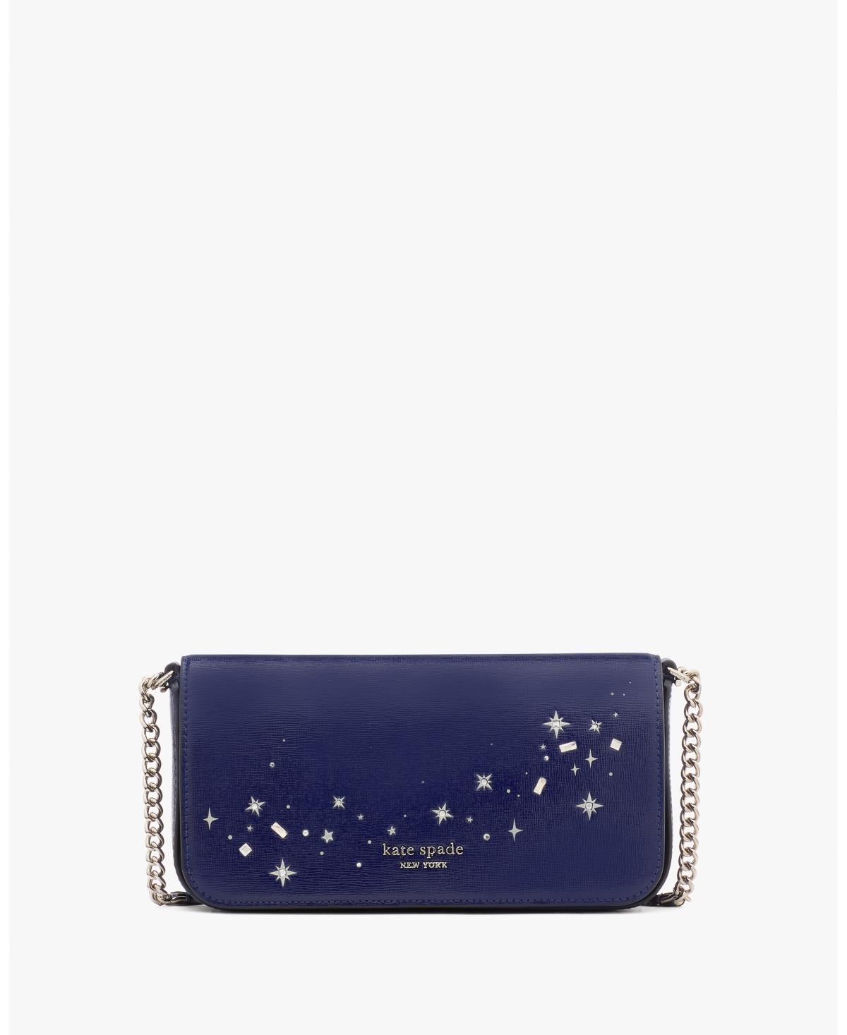 KATE SPADE DEVIN EMBELLISHED FLAP CHAIN WALLET 