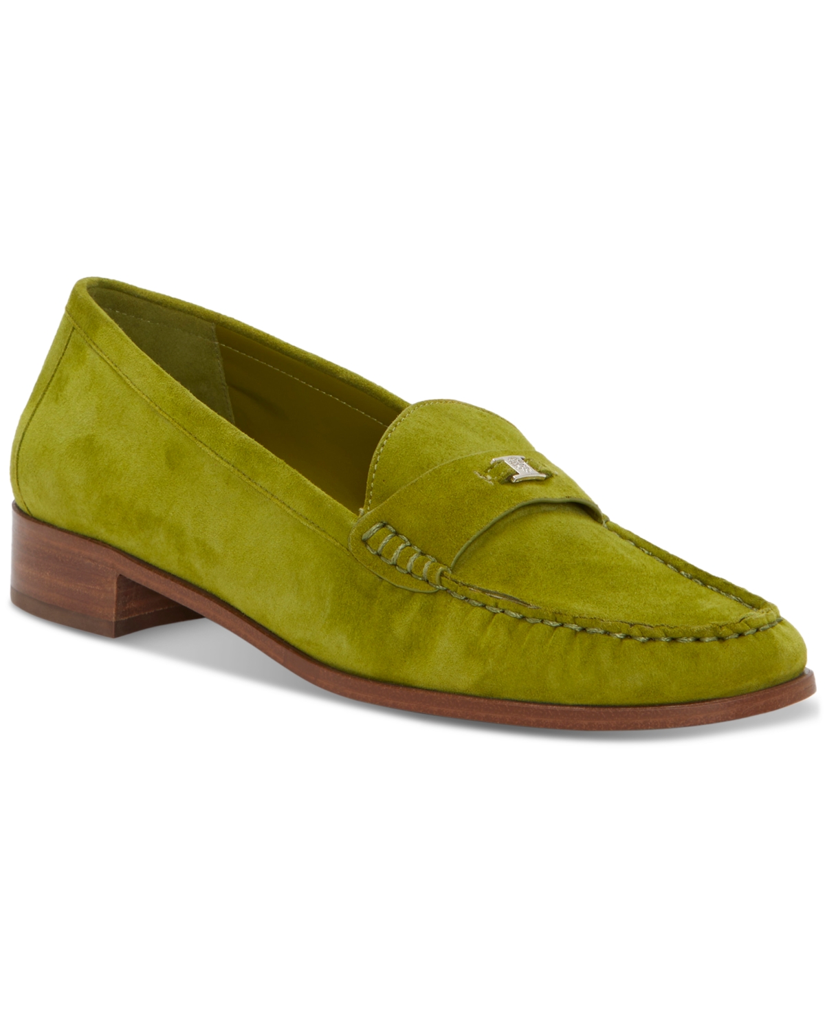 Vince Camuto Women's Colin Logo Strap Loafers In Lizard Green Suede