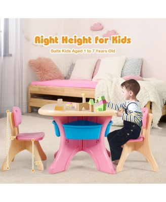 In/Outdoor 3-Piece Plastic Children Play Table & Chair Set