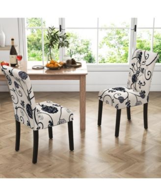 2 Pieces Tufted Dining Chair Set with Adjustable Anti-Slip Foot Pads