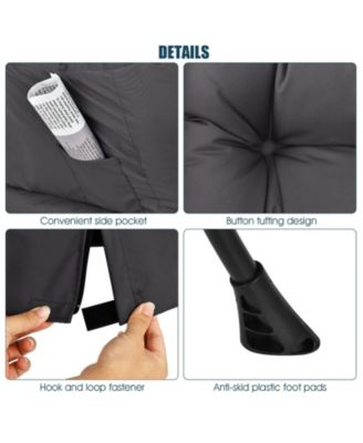 Modern Polyester Fabric Lazy Chair with Steel Frame and Side Pocket