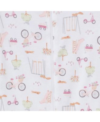 Baby Girls' Snug Fit Footed Pajamas, 4-Pack, Dog