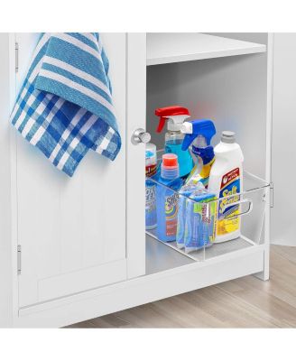 2-Pack Medium Clear Storage Bins with Handles - Organize fridge & pantry essentials! Stackable, portable, clear view for easy access