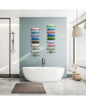 9 Bottle Gray Wood Wall Mounted Wine Rack - Perfect for Home Bar, Kitchen, Dining Room, Wall Wine Bottle