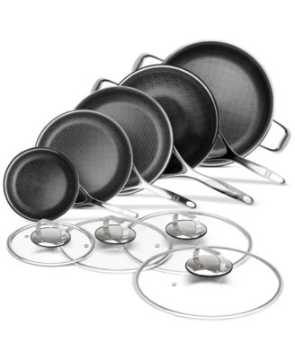 DiamondClad 9-Pc. Hybrid Nonstick Stainless Steel Frypan, Wok and Everything Pan Set
