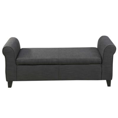 50” Armed Storage Bench,Upholstered Ottoman for Bedroom,Living Room, or Entryway-The Pop Home
