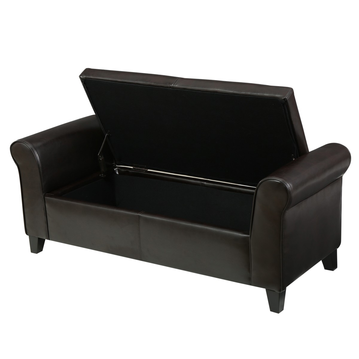The Pop Home Armed Storage Bench,Upholstered Ottoman for Bedroom,Living Room, or Entryway-The Pop Home