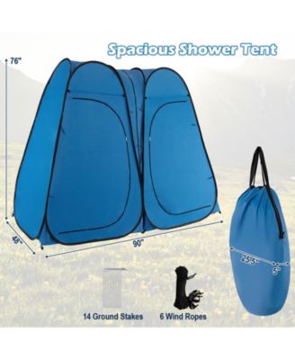 Oversized Pop Up Shower Tent with Window Floor and Storage Pocket