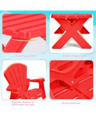 3-Piece Plastic Children Play Table Chair Set