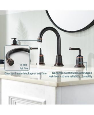 8 Inch Widespread 2-Handle Bathroom Sink Faucet with Drain Assembly