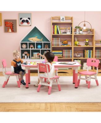 Set for 4 Kids Table and Chairs   with Graffiti Desktop